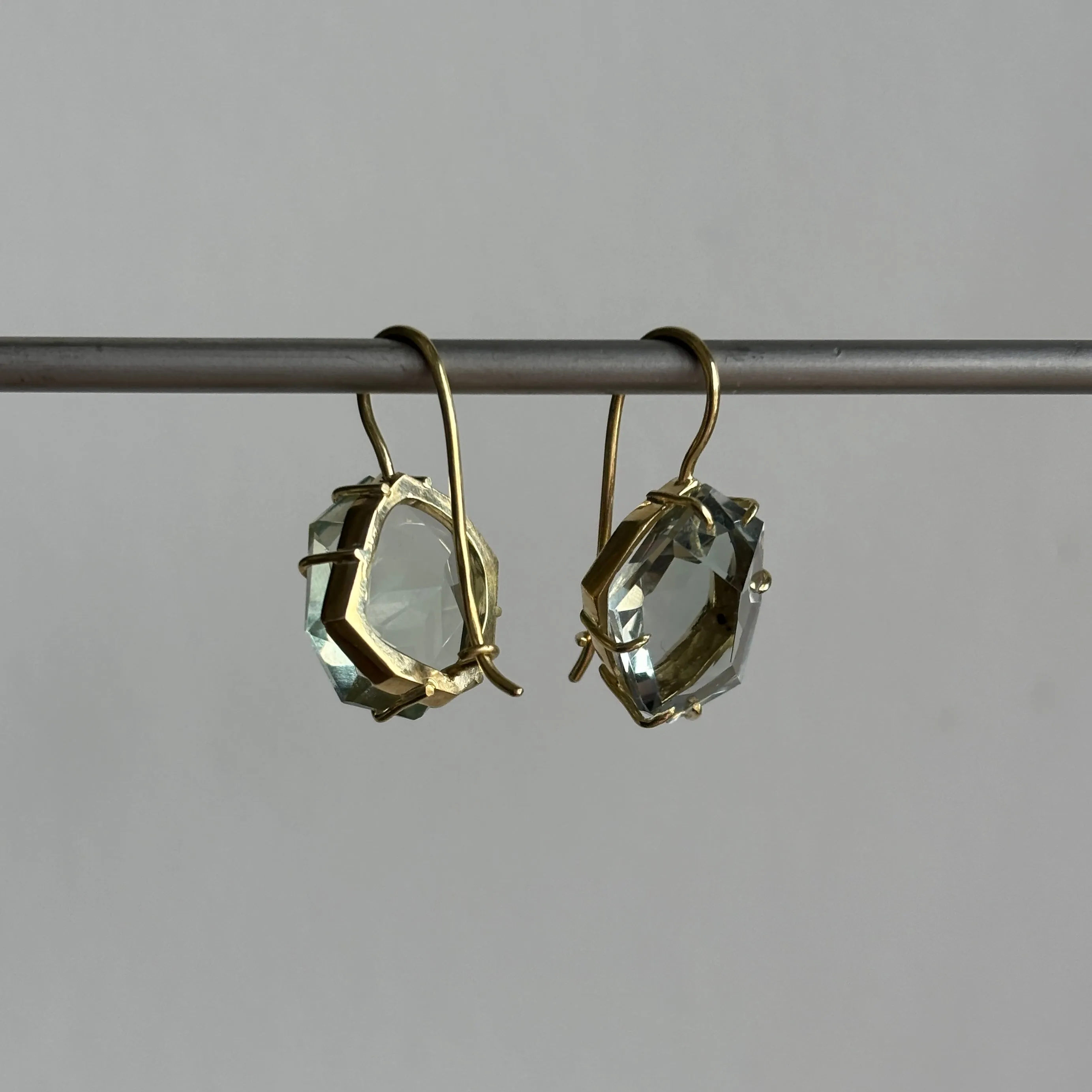 Geometric Prasiolite Earrings