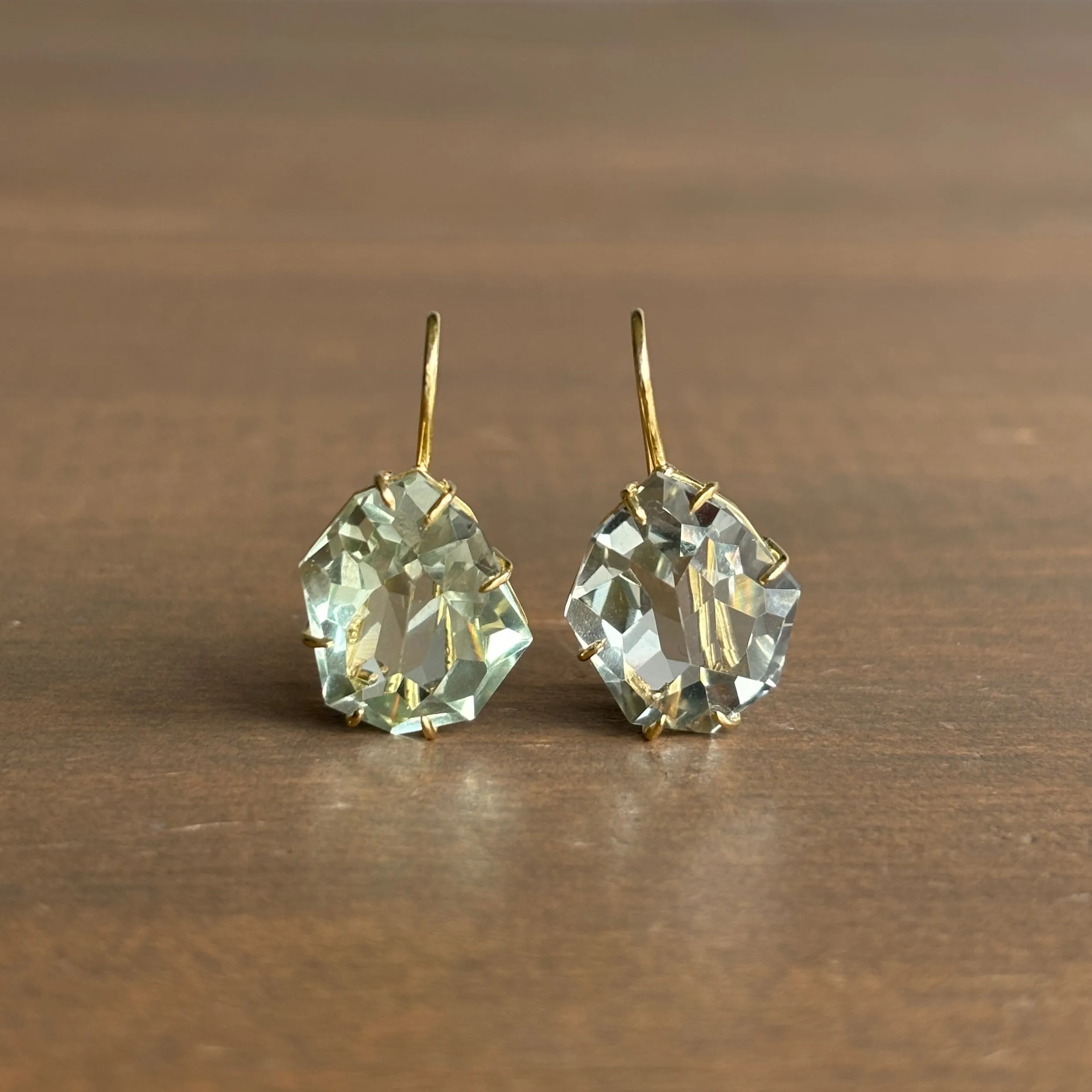 Geometric Prasiolite Earrings