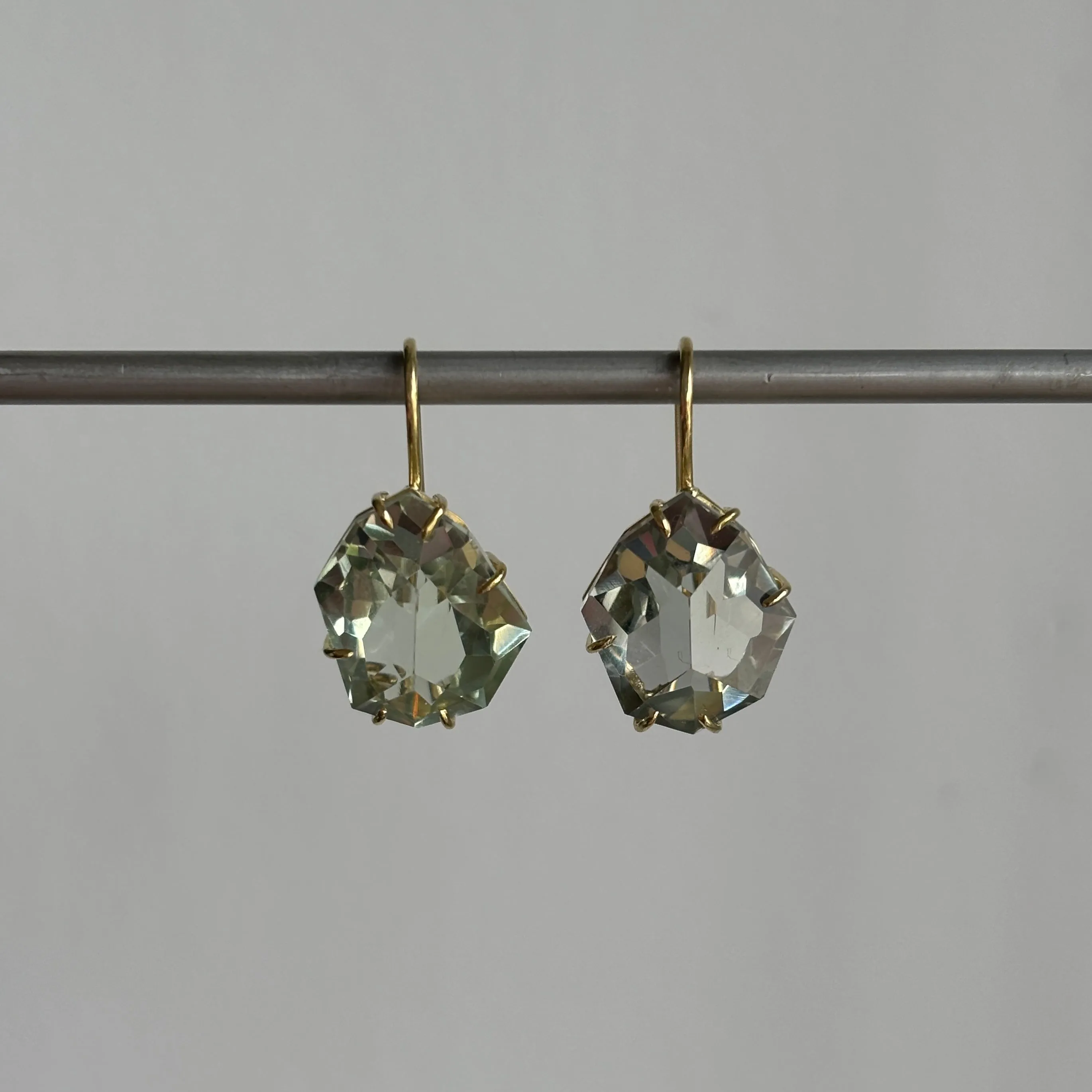 Geometric Prasiolite Earrings