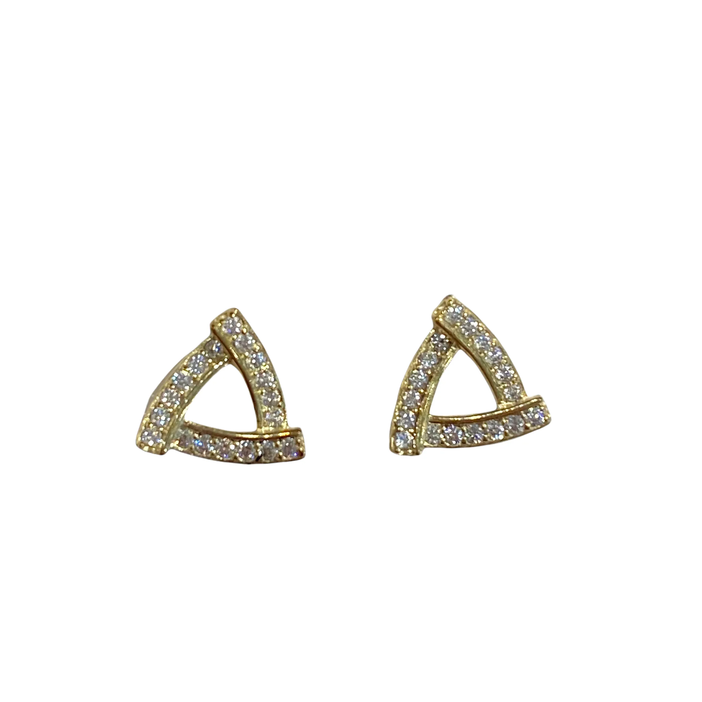 Geovana Sparkle Hollow Triangle Studs