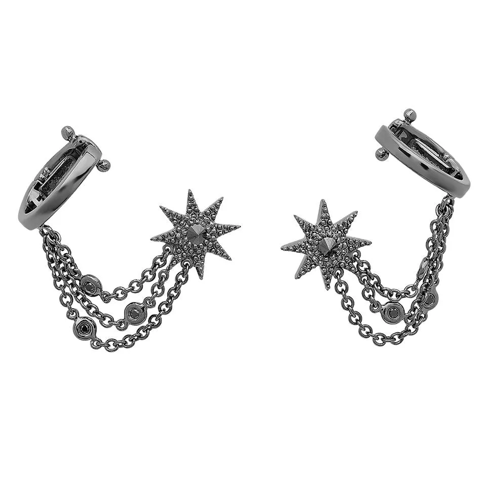 Glow Star Cuff and Chain - Black