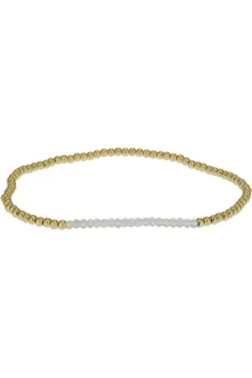 Gold Beaded 2mm Bracelet with Quartz