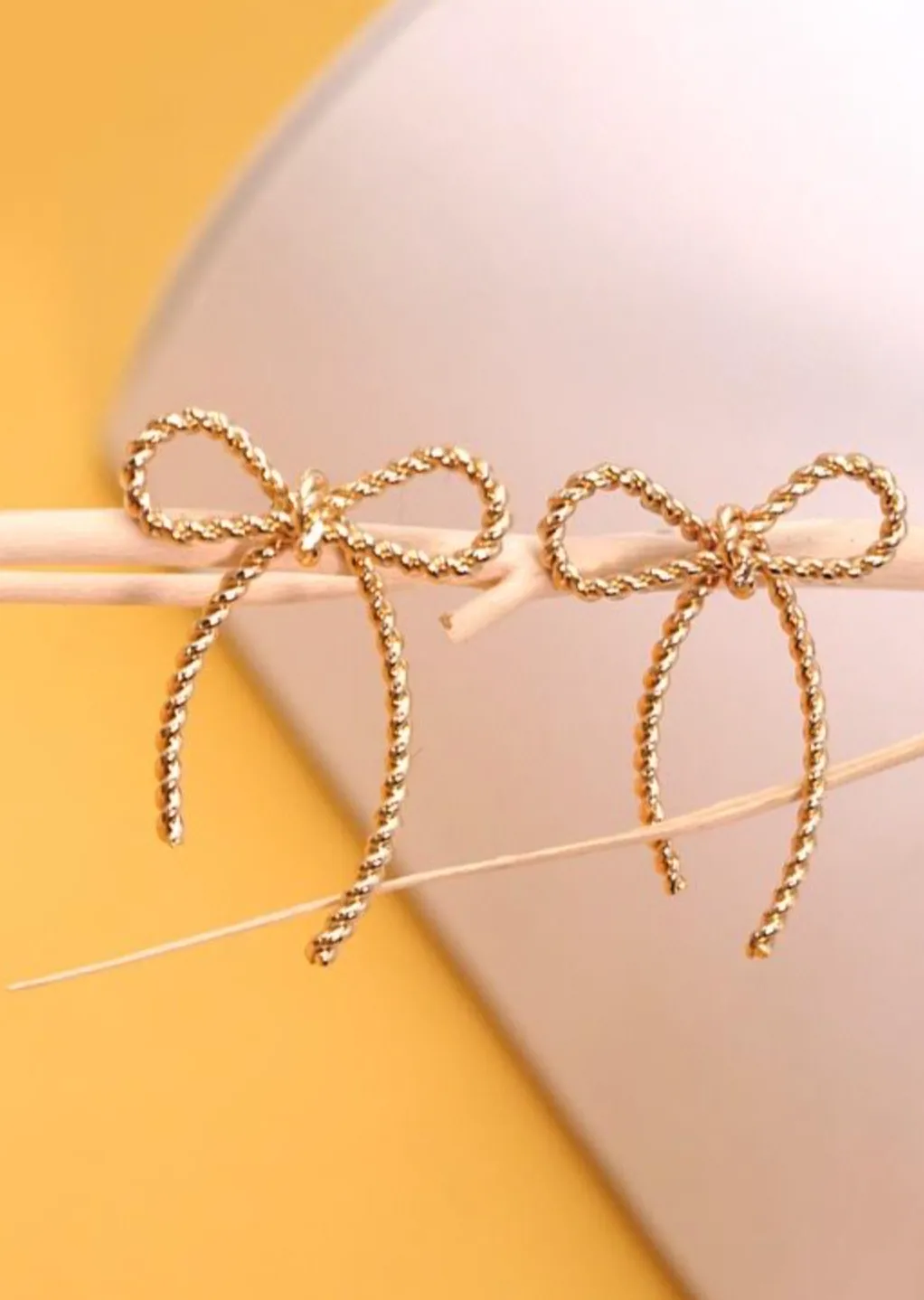 Gold Bow Earrings