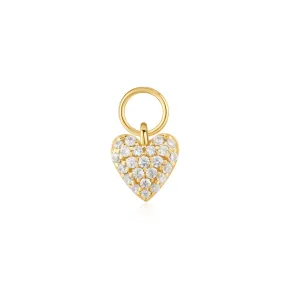 Gold Heart Pave Earring Charm