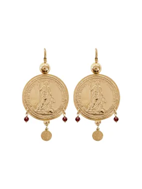 Gold Monster Gypsy Coin Earrings