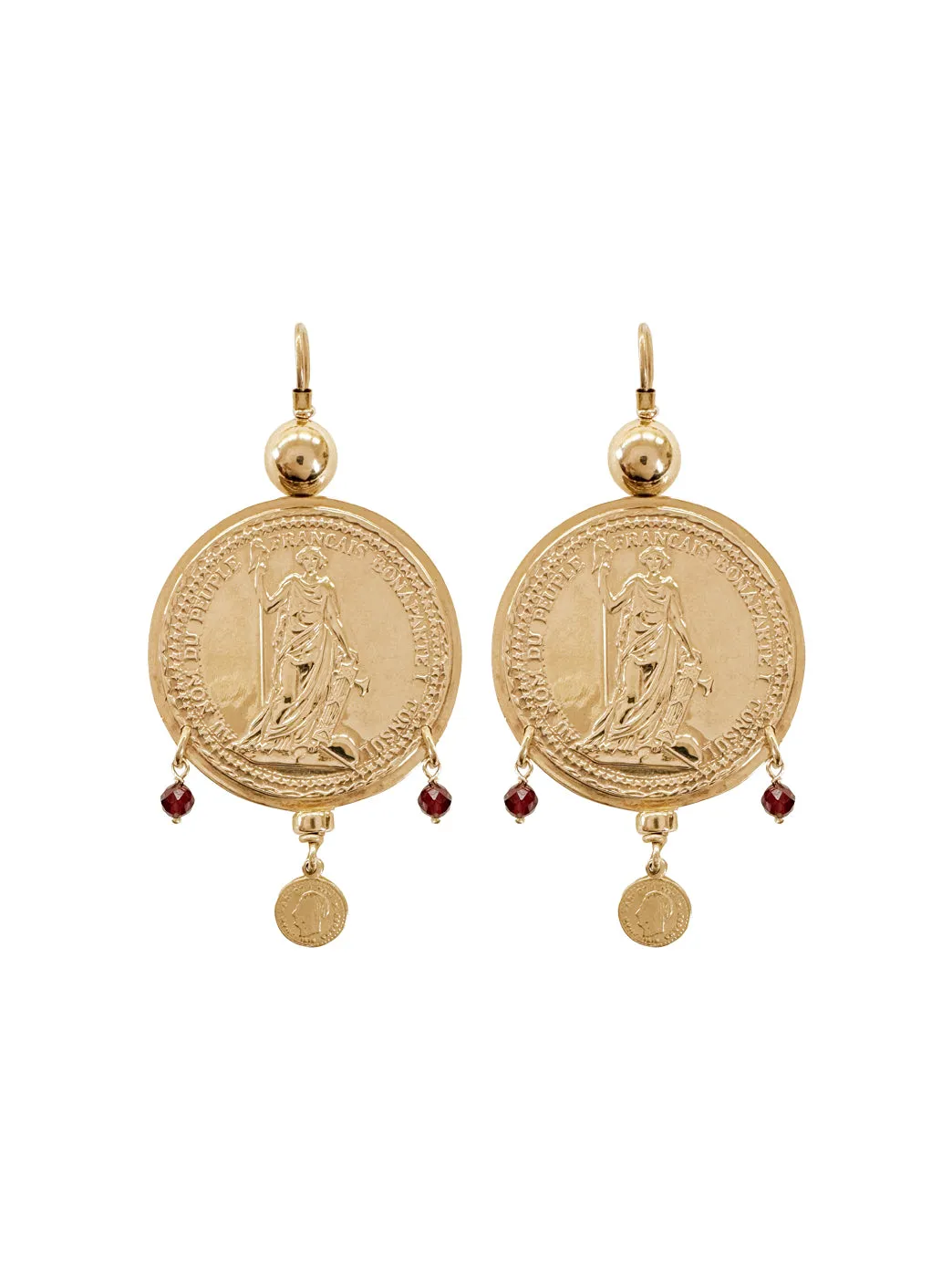 Gold Monster Gypsy Coin Earrings