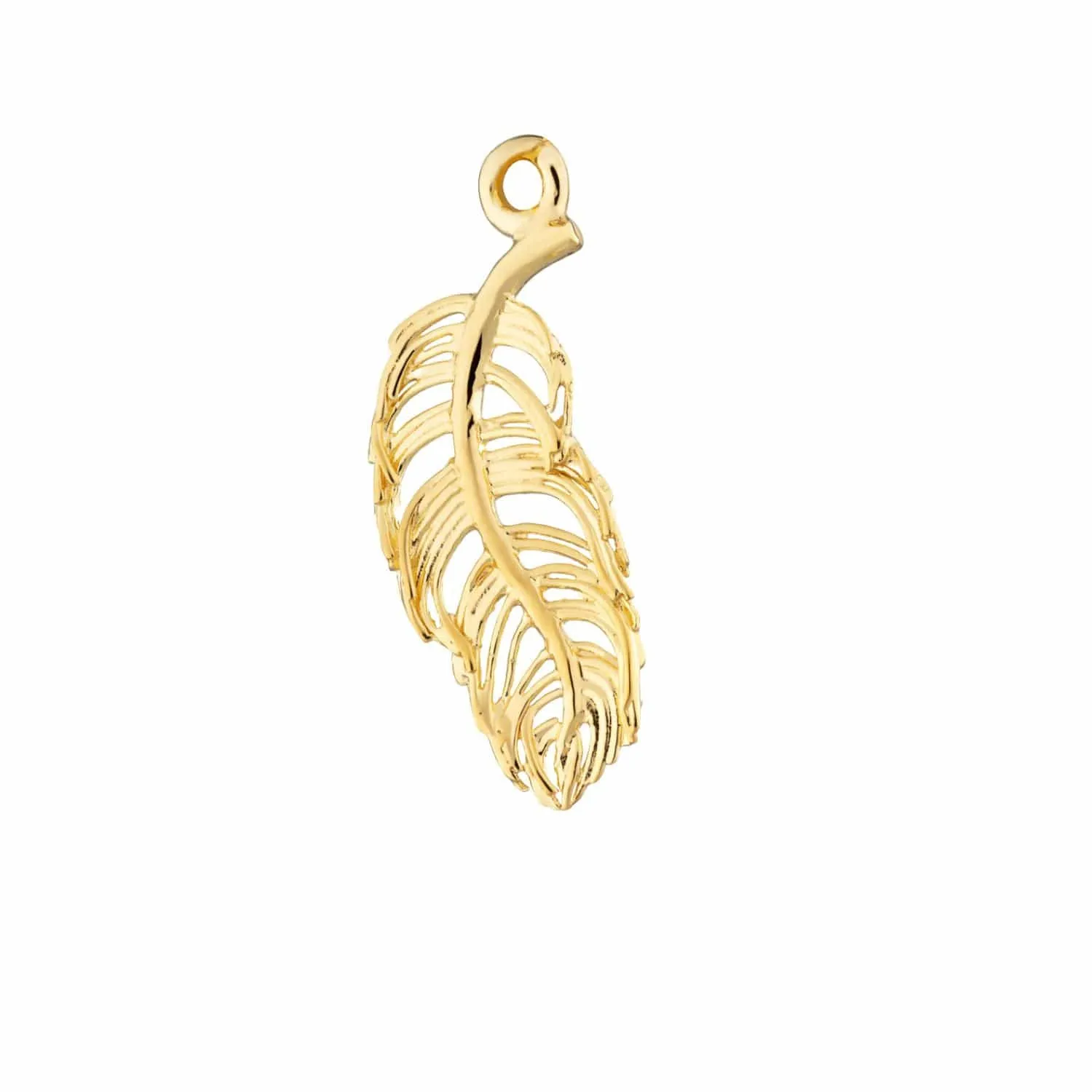 Gold Plated Feather Single Earring Charm