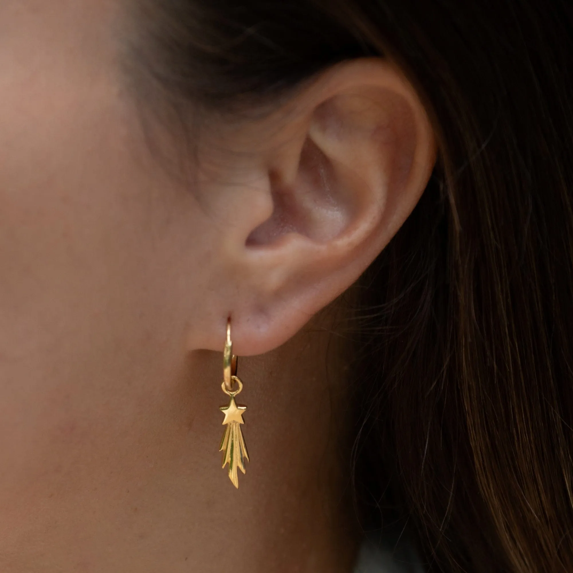 Gold Plated Shooting Star Single Earring Charm