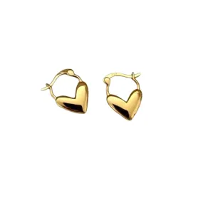 Heart Drops Earrings - Gold