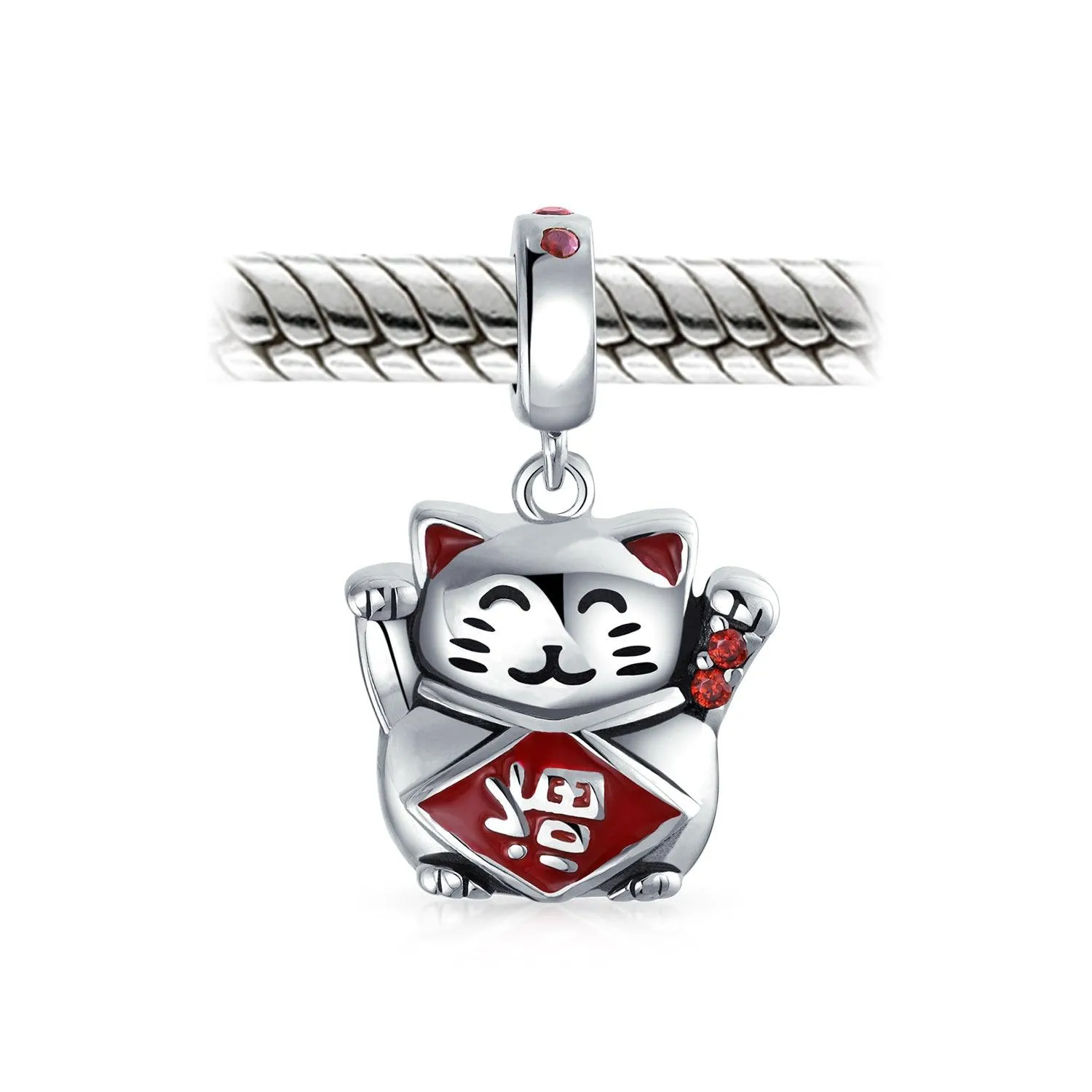 Heart Kitten Pet Words I Love My Cat Charm Bead .925Sterling Silver