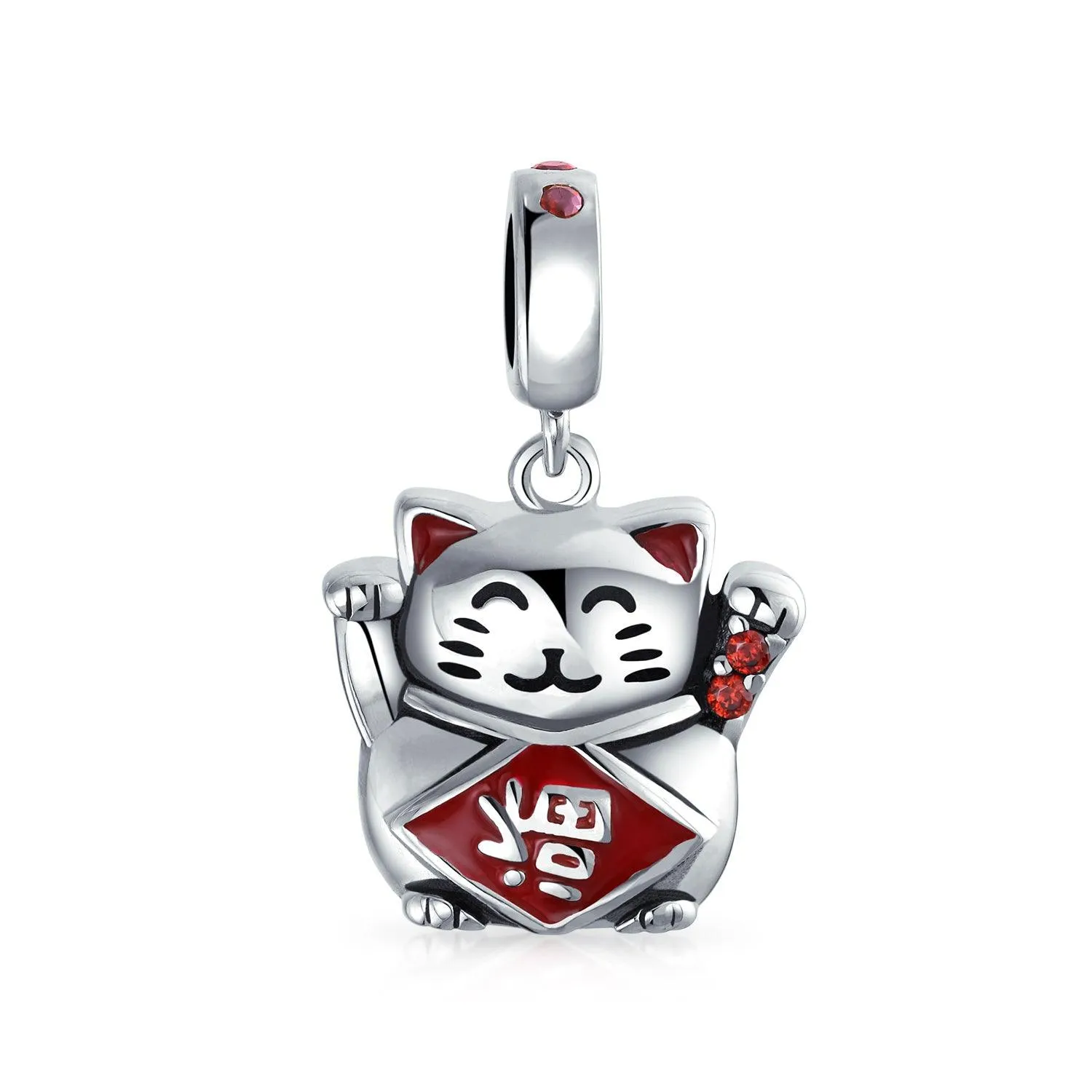 Heart Kitten Pet Words I Love My Cat Charm Bead .925Sterling Silver