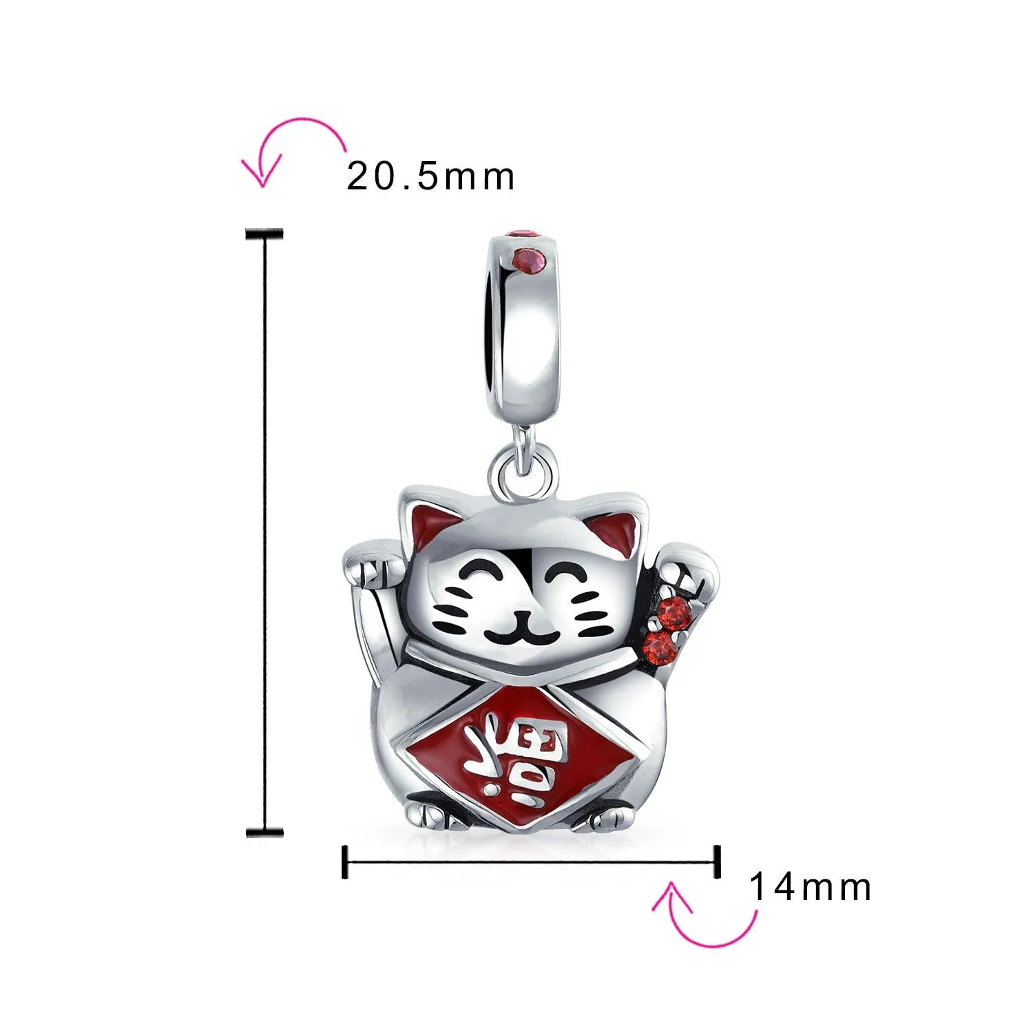 Heart Kitten Pet Words I Love My Cat Charm Bead .925Sterling Silver