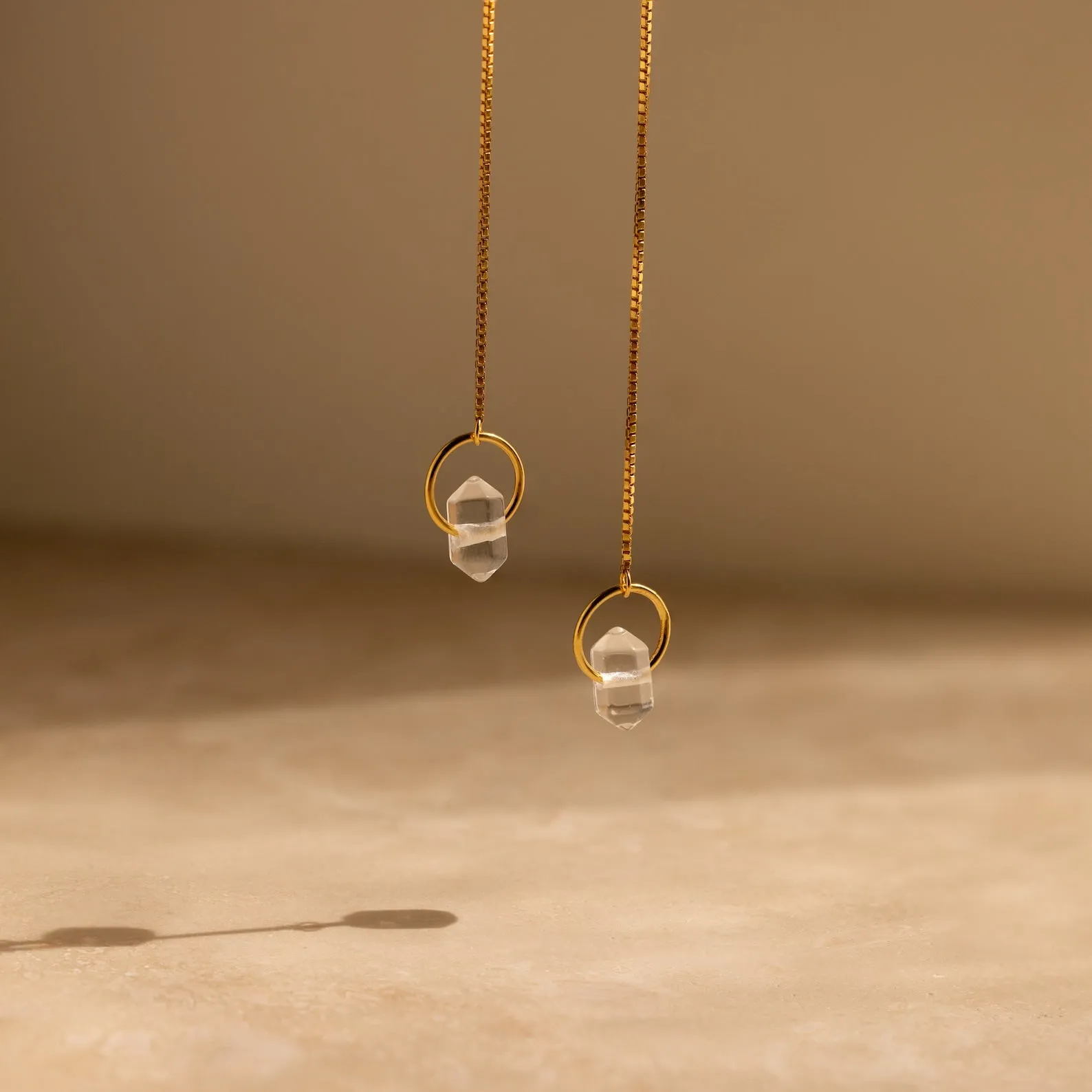 Herkimer Diamond Threader Earrings