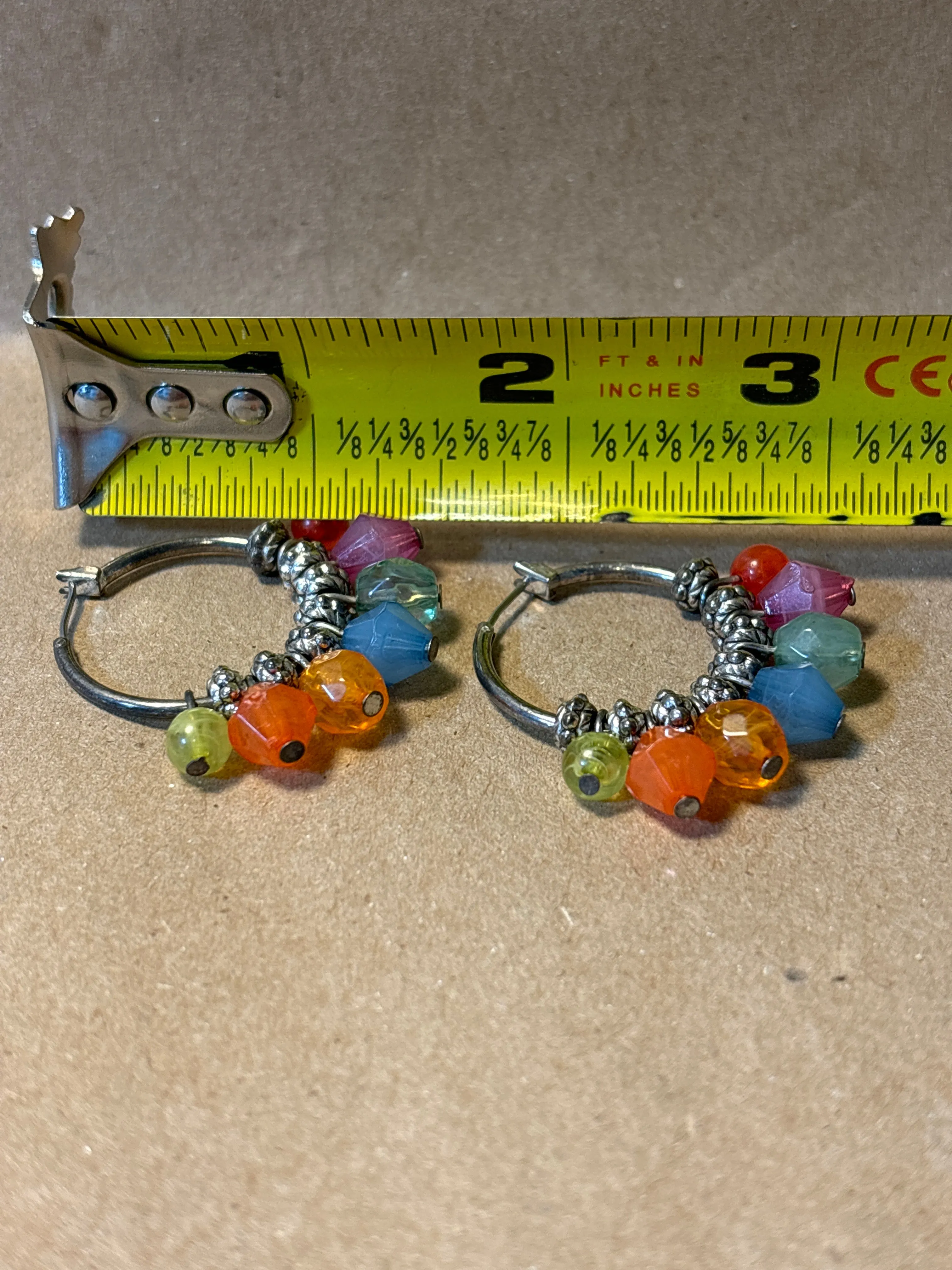 Hoop Earrings with Colorful Beads