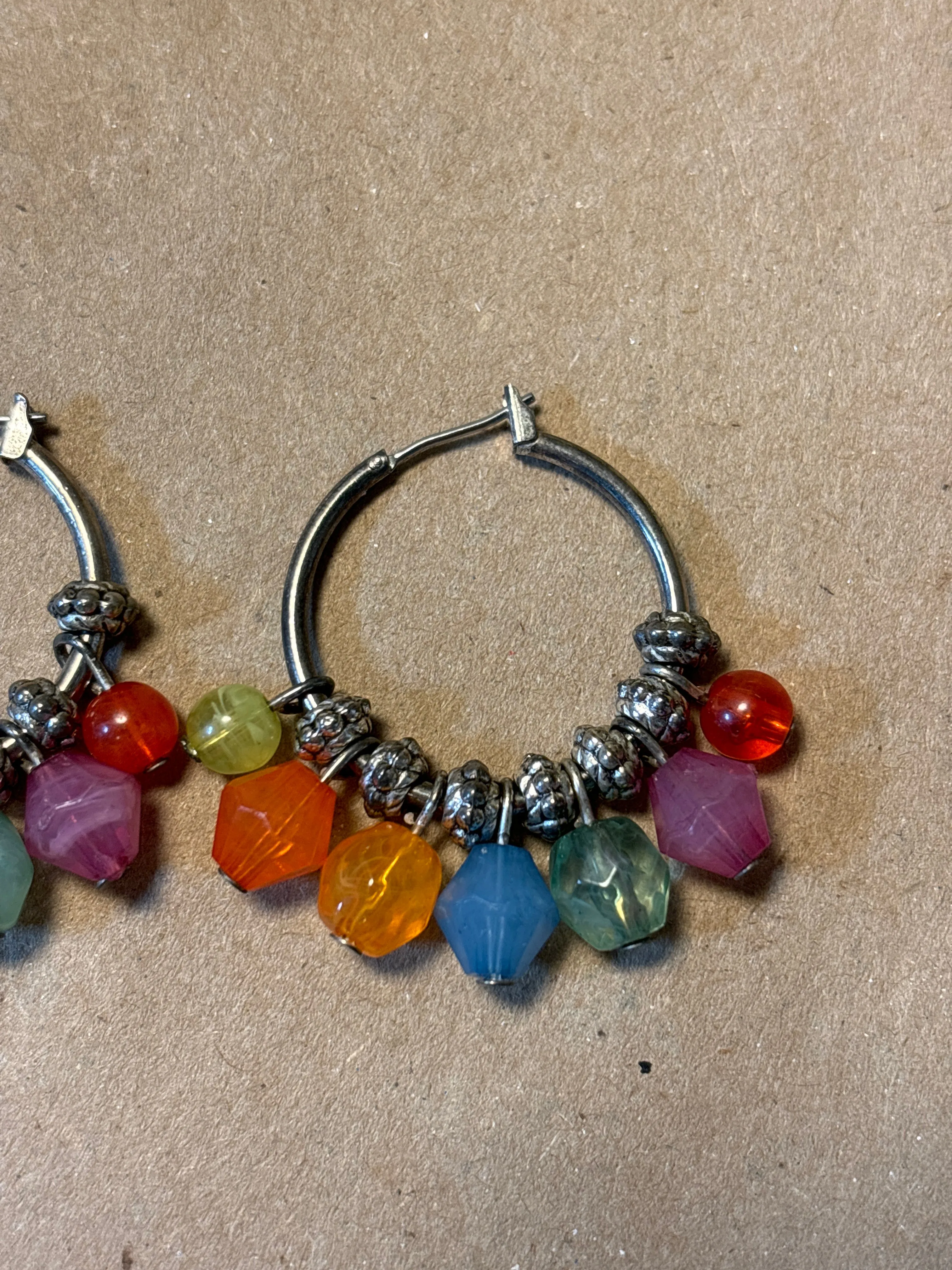 Hoop Earrings with Colorful Beads