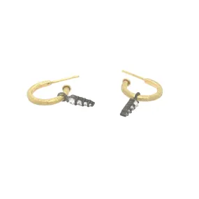 Sure! Heres an optimized version of the product title: Elegant Gold Hoops with Tapered Diamond Dangle by Tap, Todd Pownell