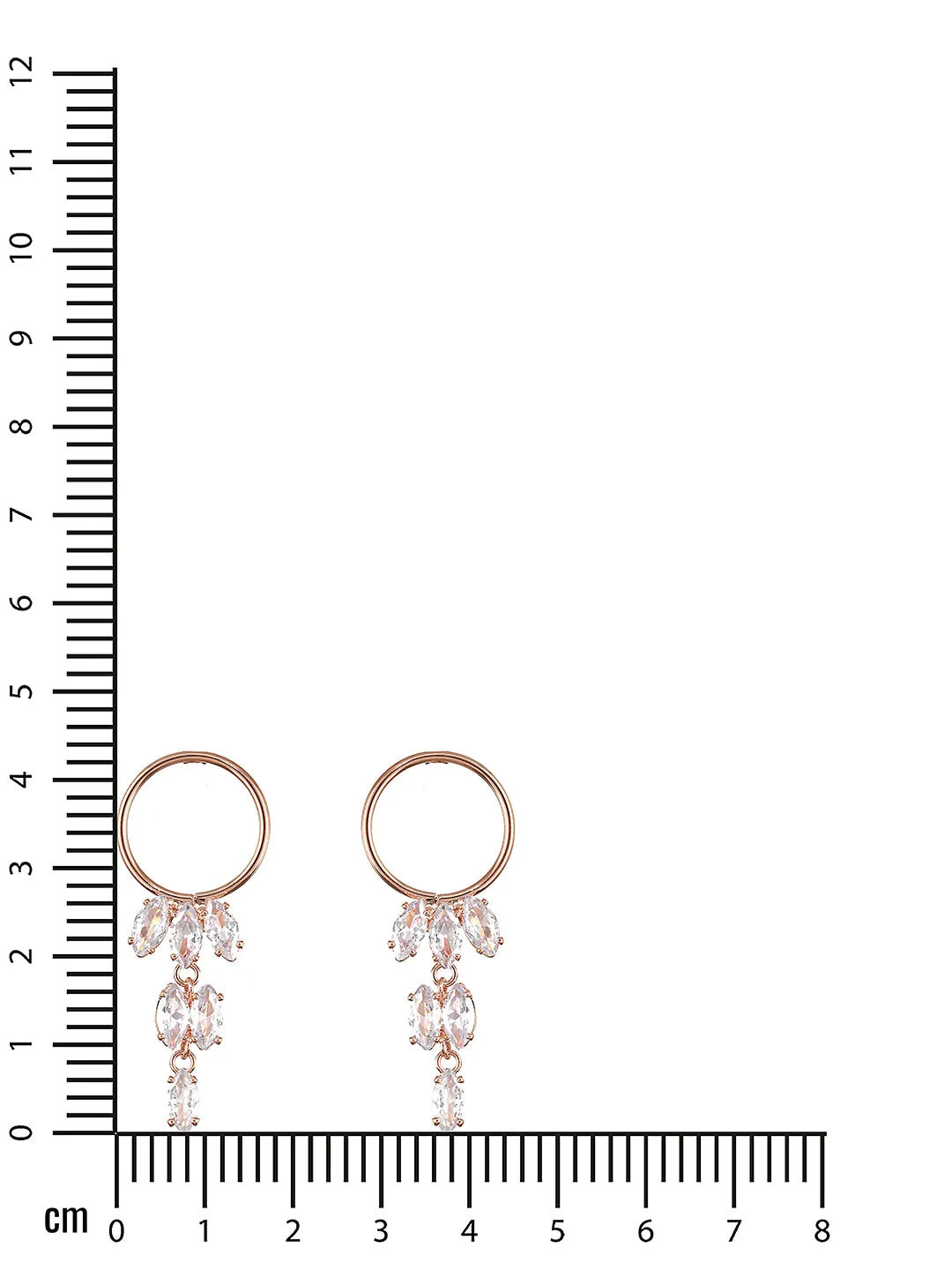 JAZZ AND SIZZLE Rose Gold-Plated CZ Studded Contemporary Hoop Earrings