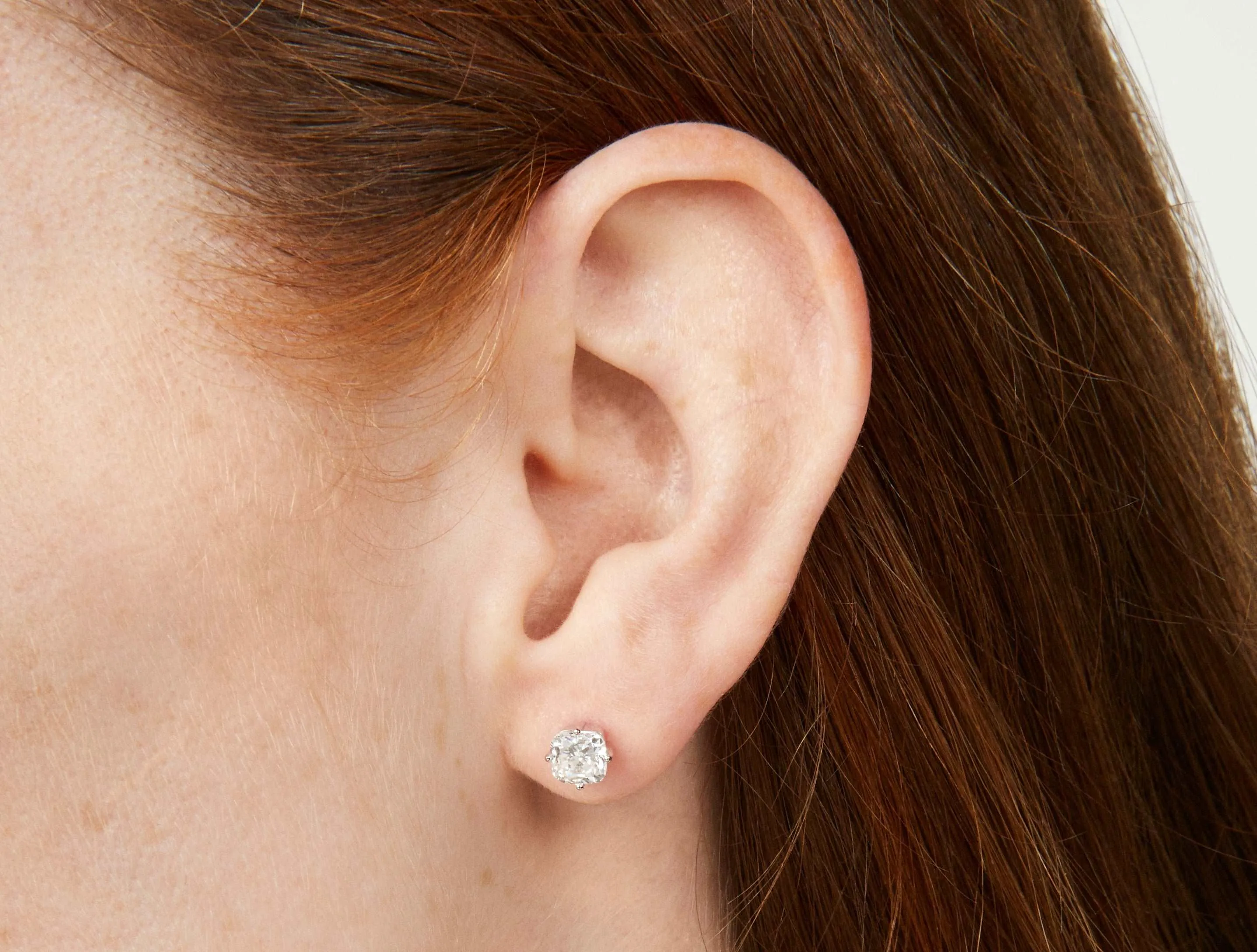 Lab-Grown Diamond 1ct. tw. Cushion Cut 14k Gold Studs | White