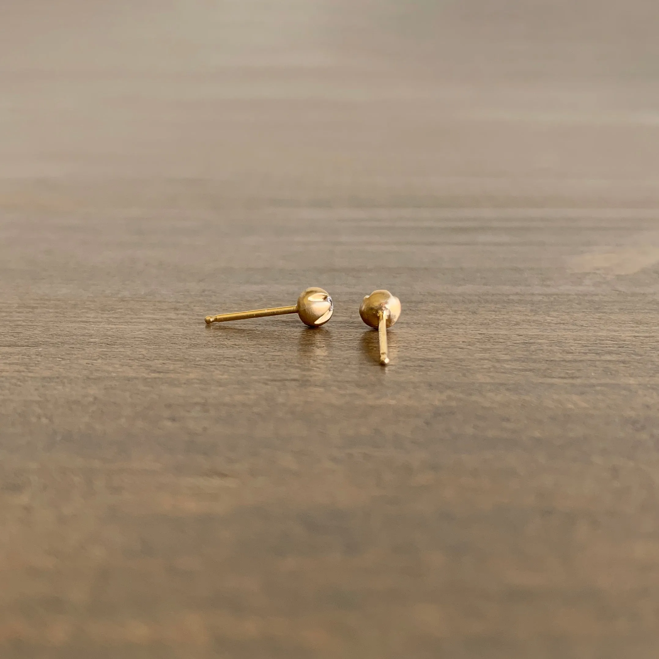 Large Blossom Stud Earrings with White Diamonds