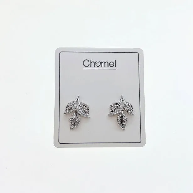 Leaf  Cubic Zirconia  Earrings