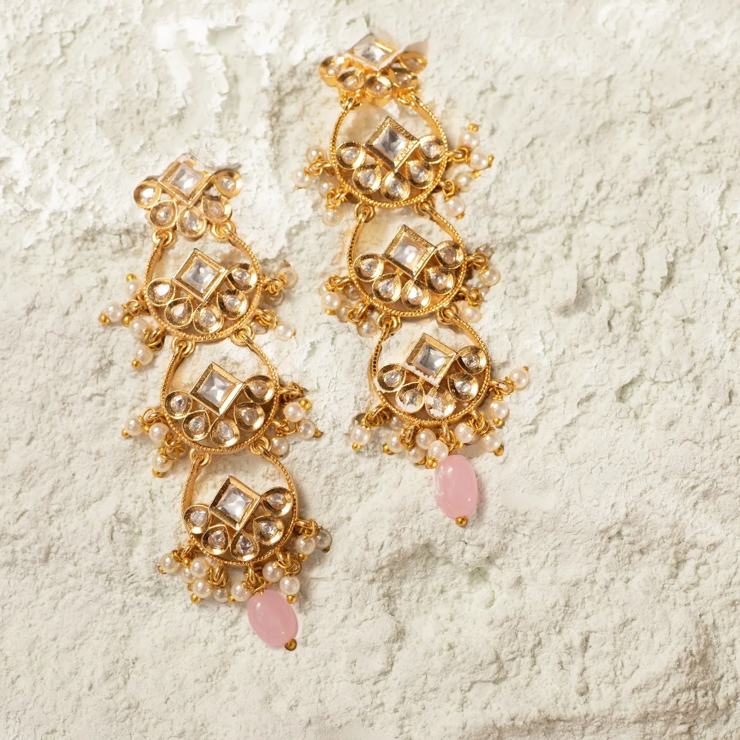 Linita Three Layer Kundan Earrings