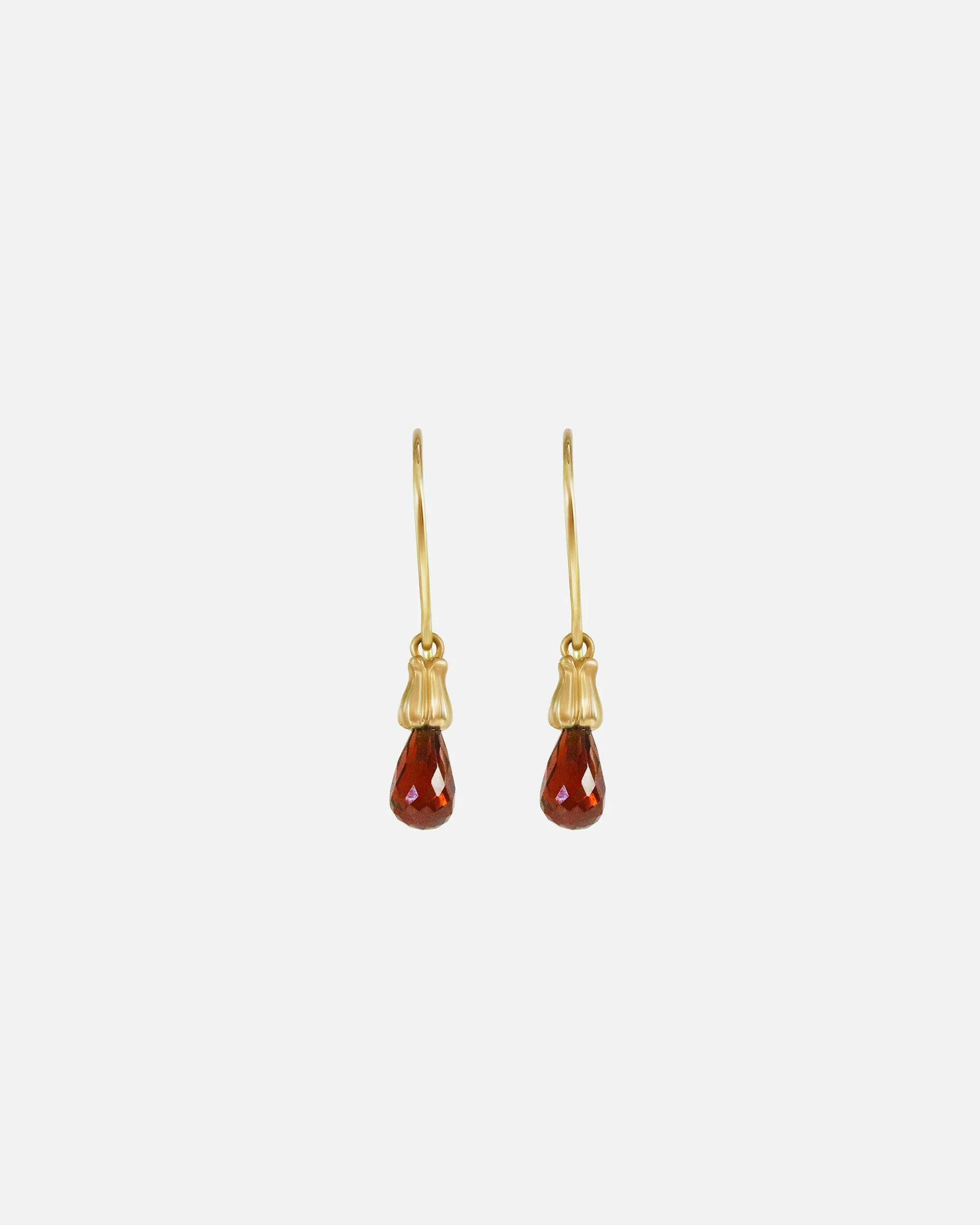 Little Mirror Bead Drops with Garnet