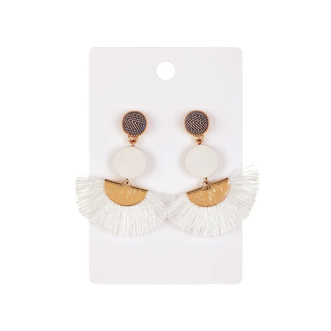 MINISO Ear Rings Half round scalloped tassel