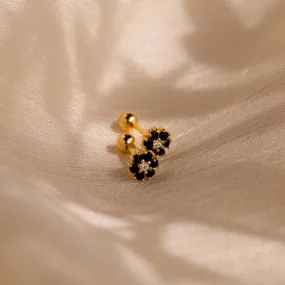 Onyx Flower Studs