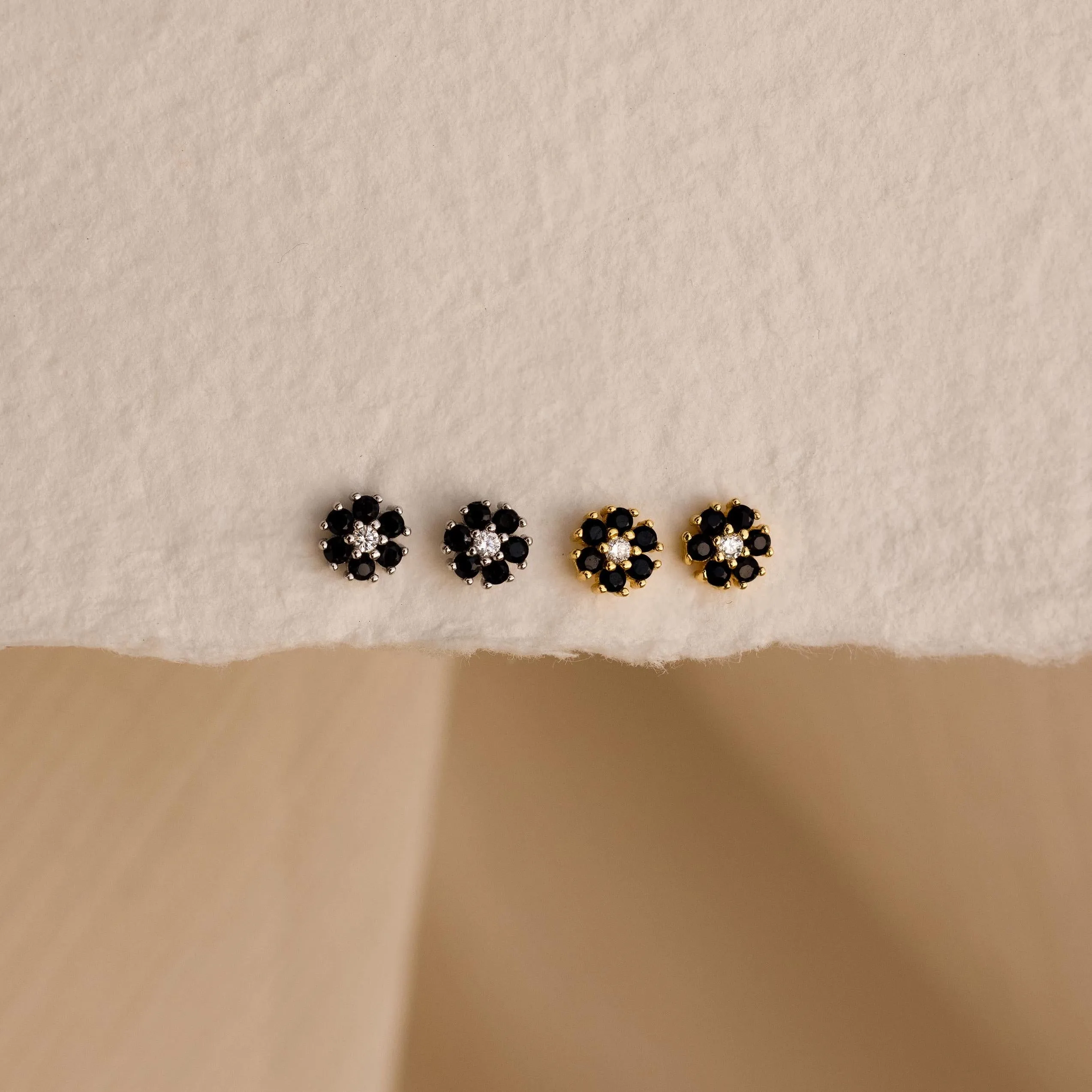 Onyx Flower Studs