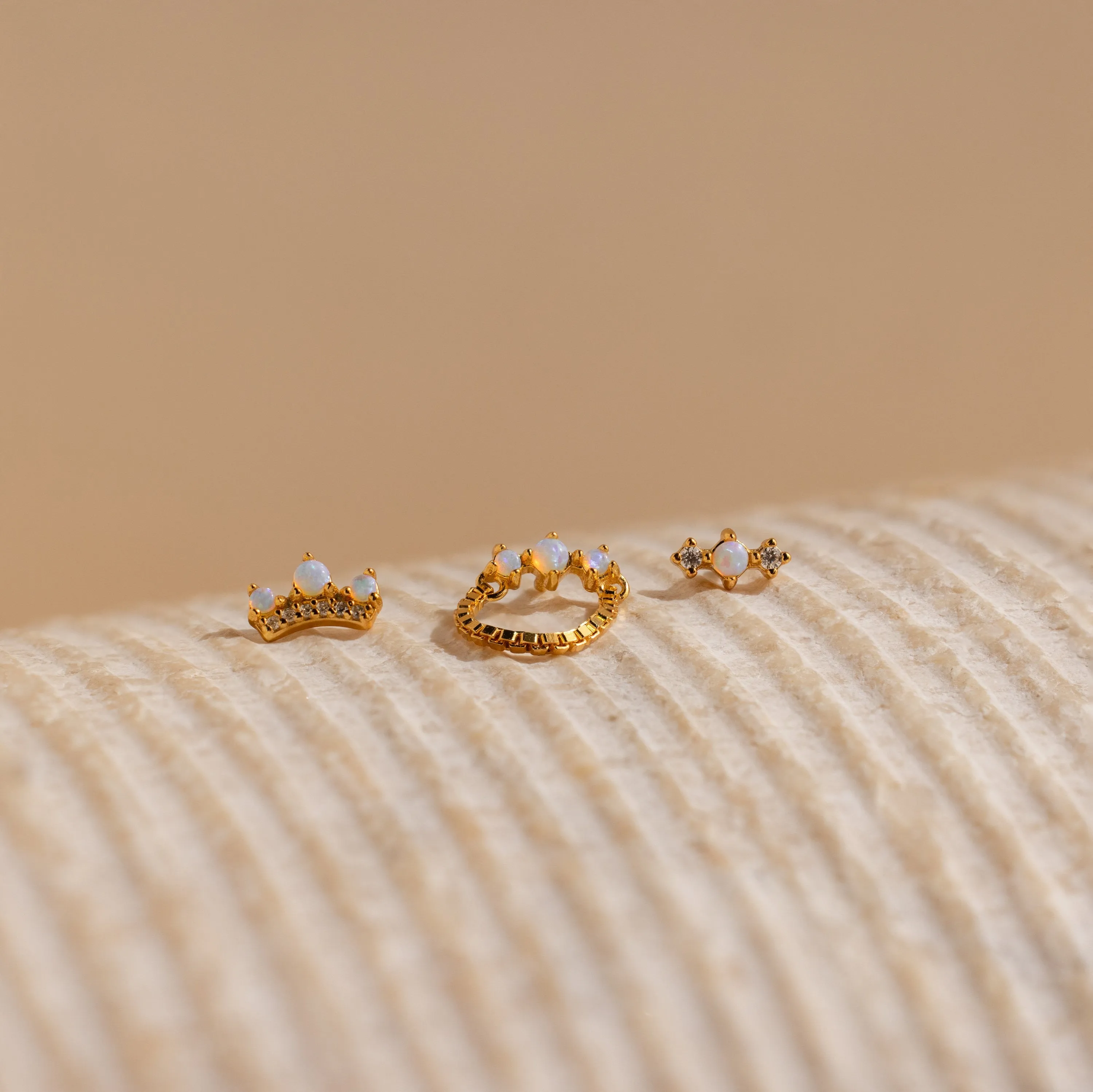 Opal Cartilage Studs Set