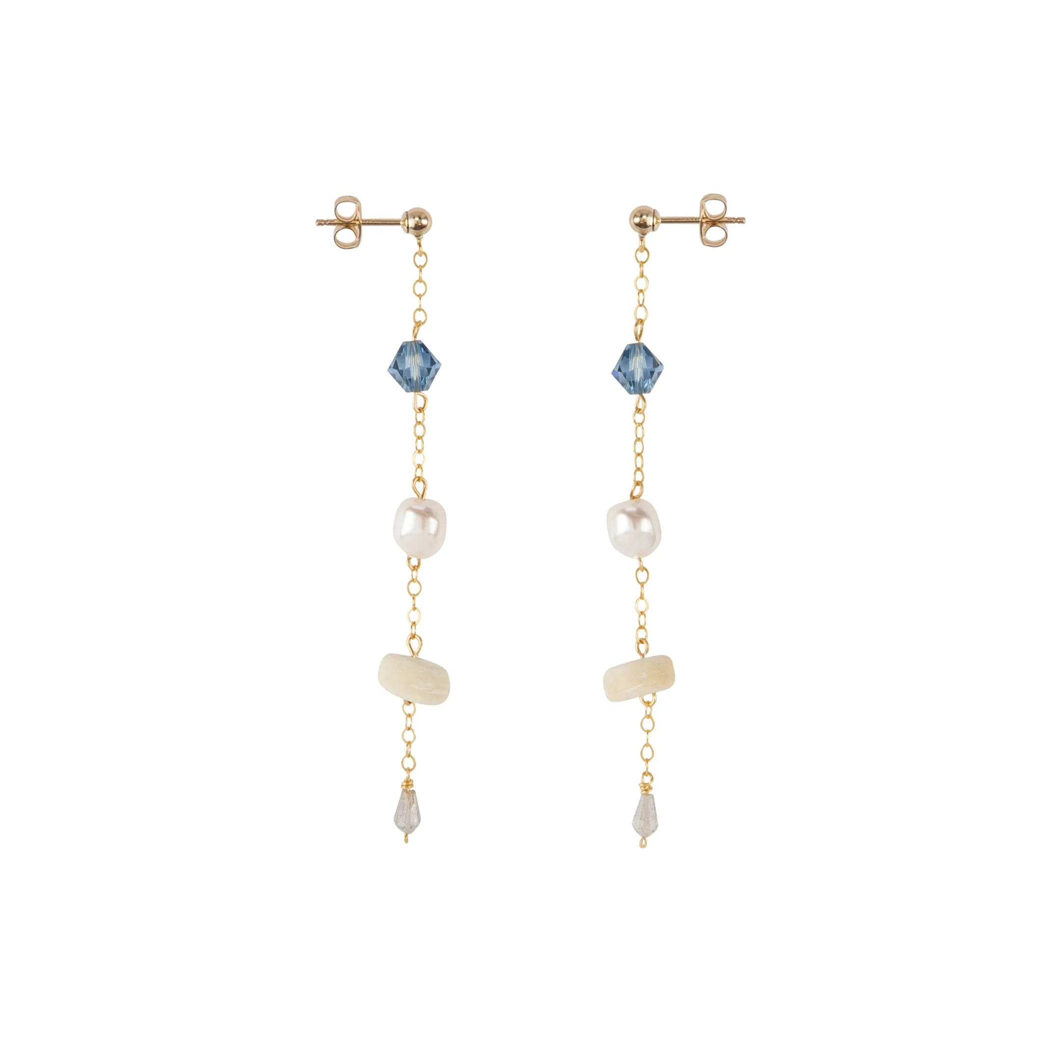 Origins Eclectic Drop Earrings - IVORY/BLUE/PEARL