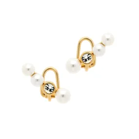 Pearl & Crystal Clip Ear Climber