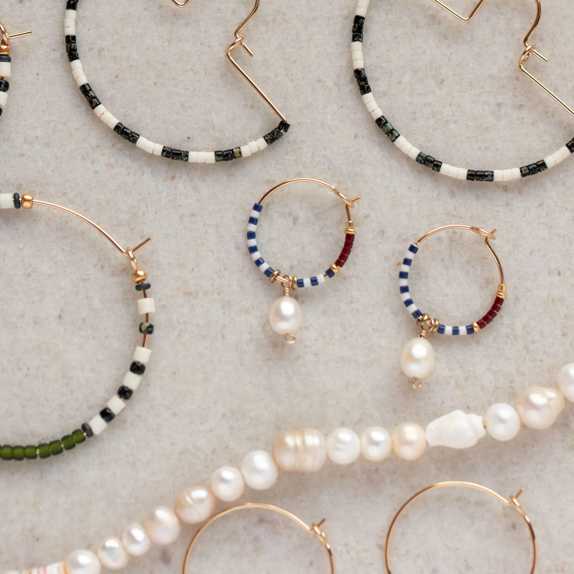 Pearl Drop Hoops