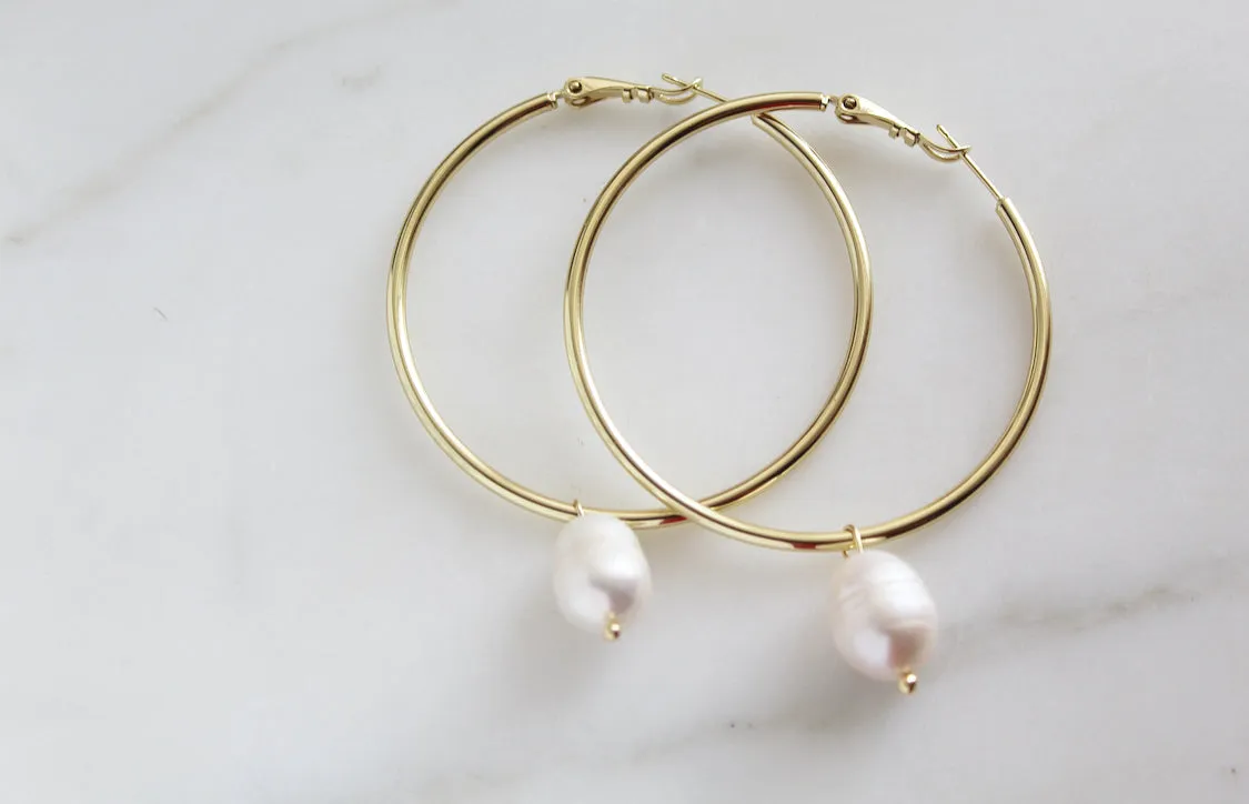 Pearl Hoops