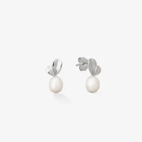 PEARL LEAF EARRINGS Silver