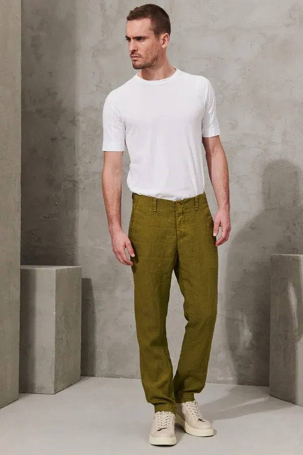 Regular Fit-Linen Trousers