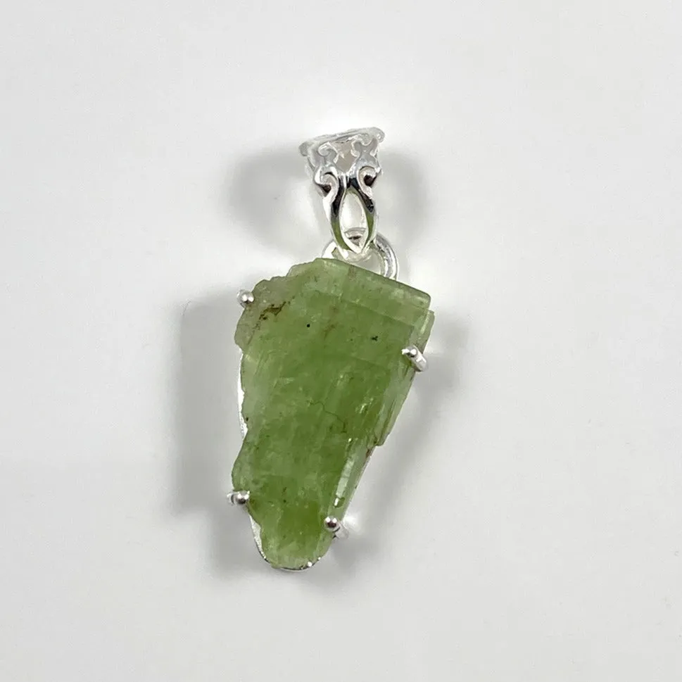 Rough Green Kyanite Pendant