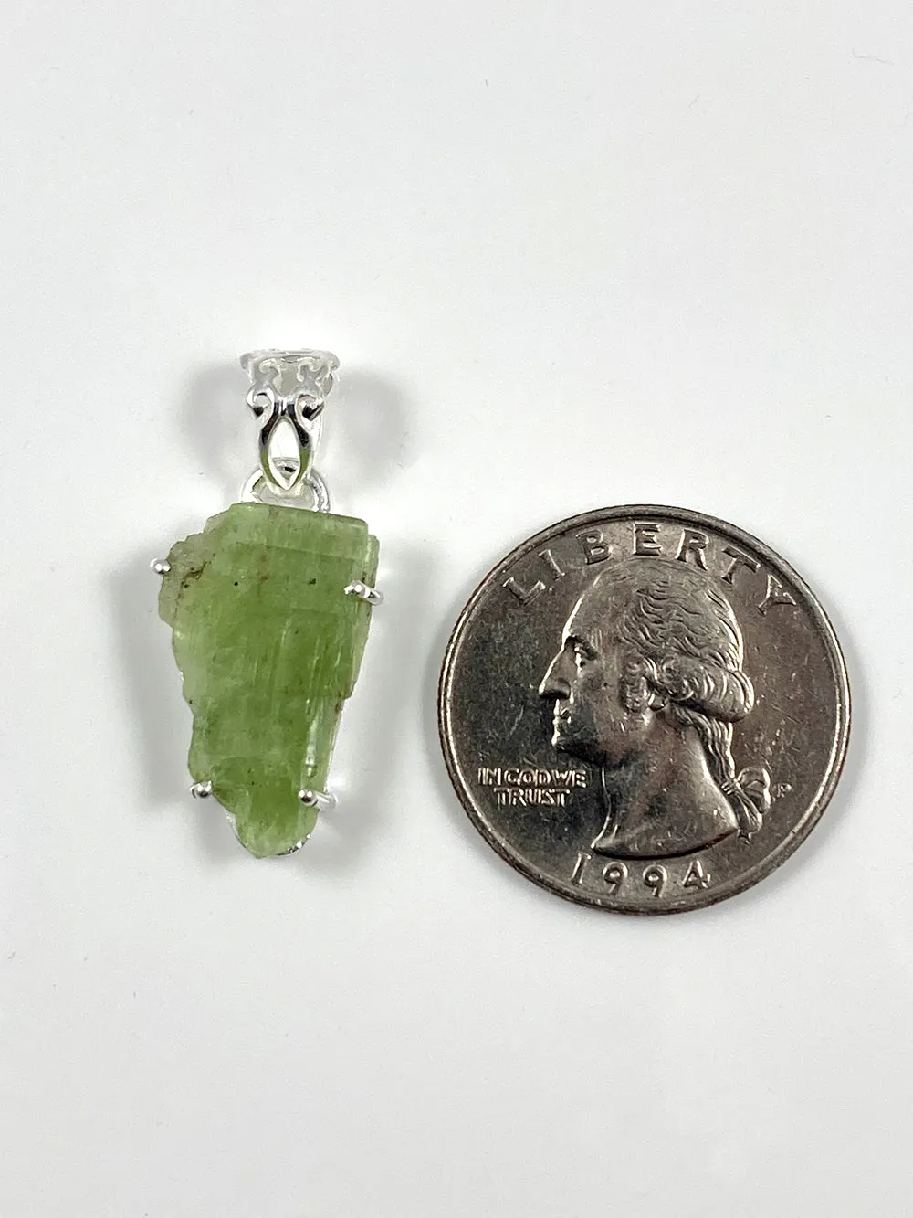 Rough Green Kyanite Pendant