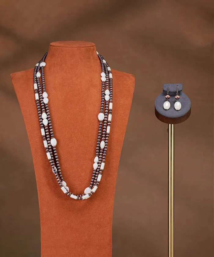 Rustic Couture's Beaded Necklace Earrings Set