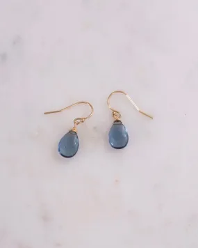 Siberian Blue Quartz Simple Earrings