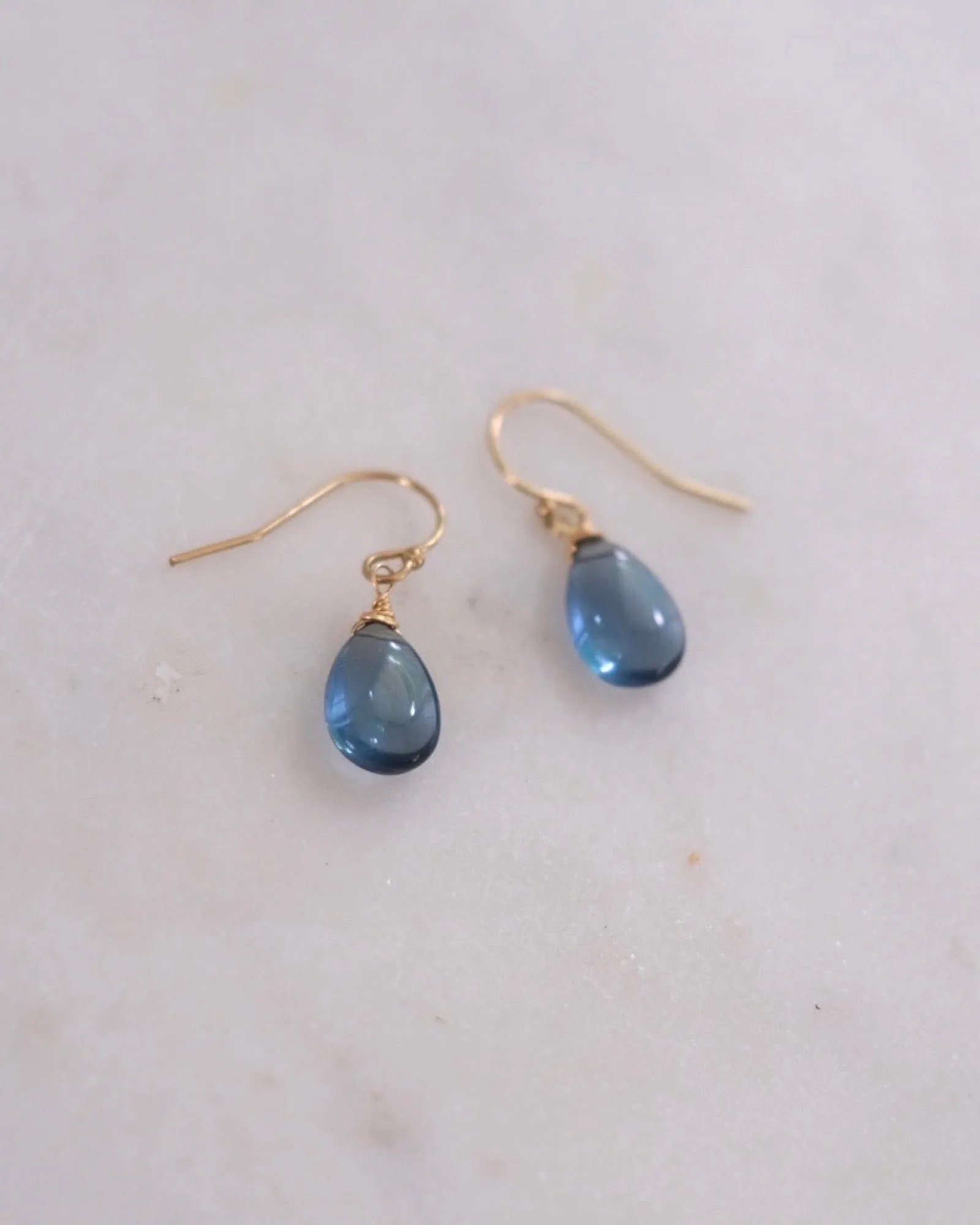 Siberian Blue Quartz Simple Earrings