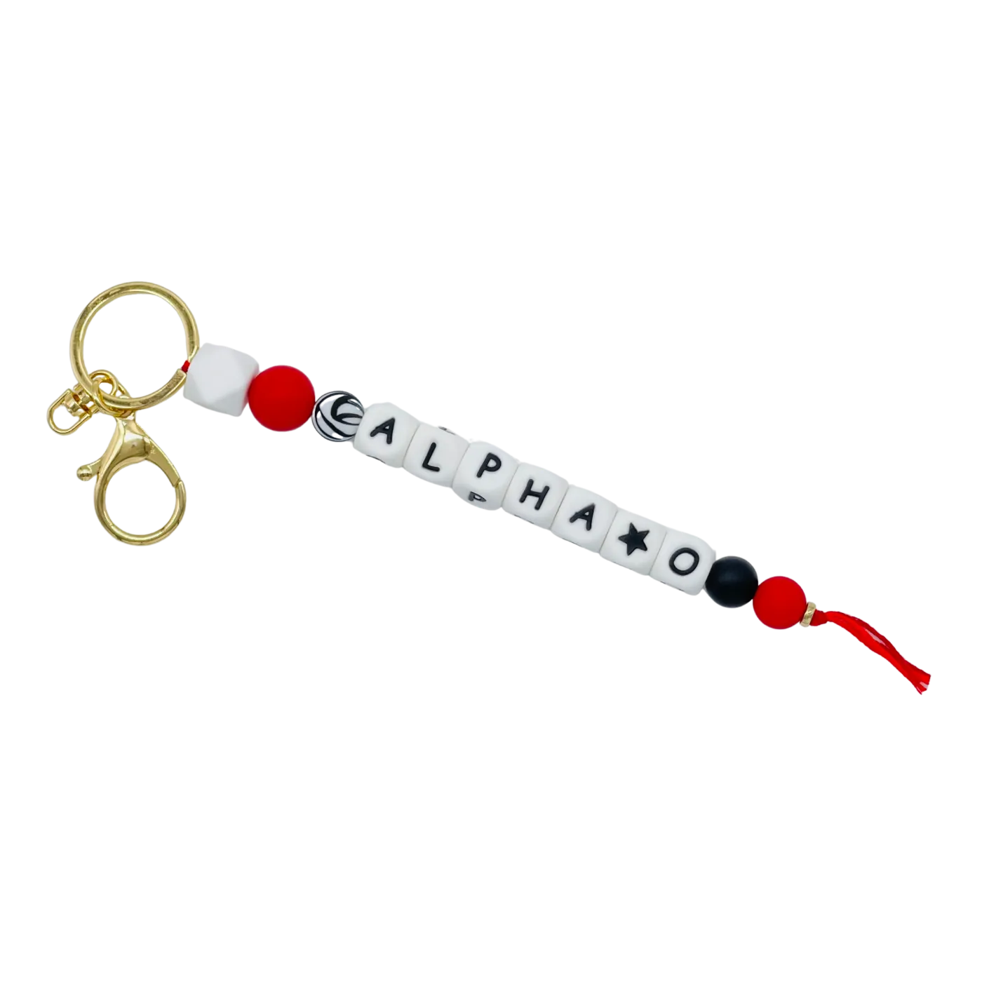 Silicone Beaded Keychain - Alpha Omicron Pi