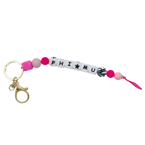 Silicone Beaded Keychain - Phi Mu