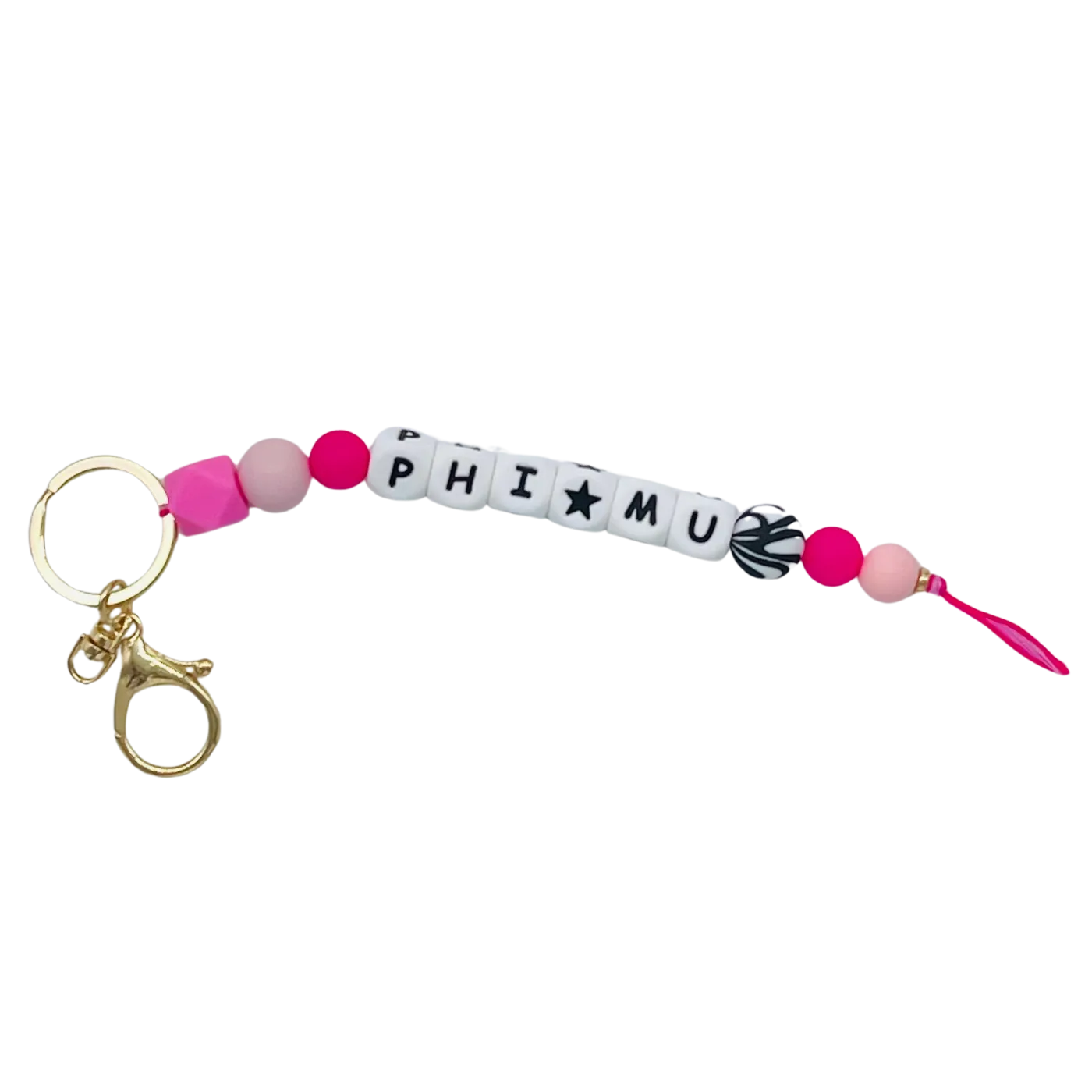 Silicone Beaded Keychain - Phi Mu