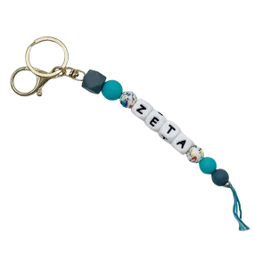 Silicone Beaded Keychain - Zeta Tau Alpha