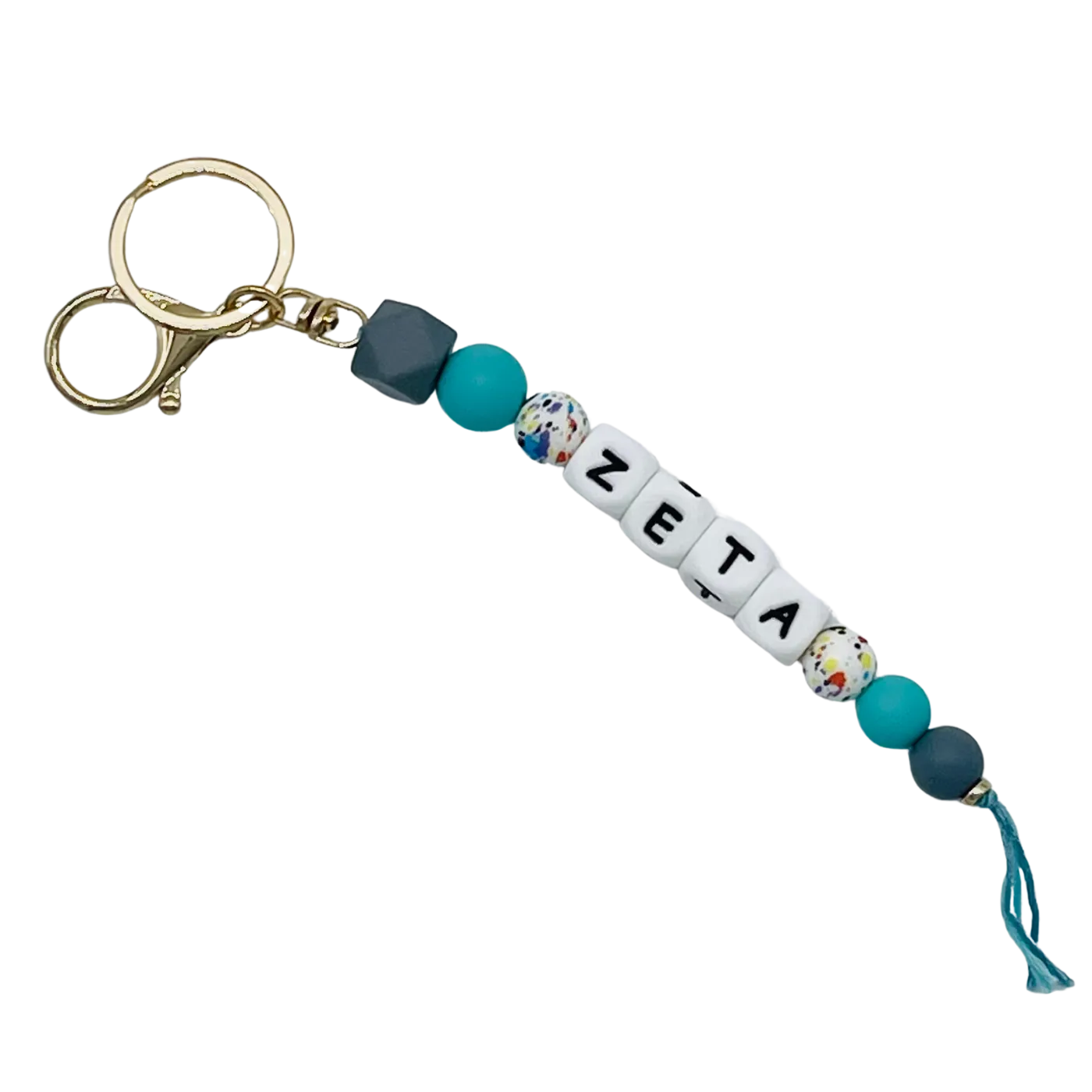 Silicone Beaded Keychain - Zeta Tau Alpha