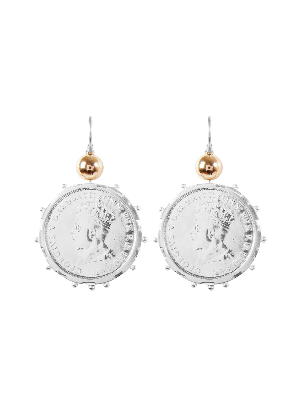 Silver Encased Parliament Coin Earrings