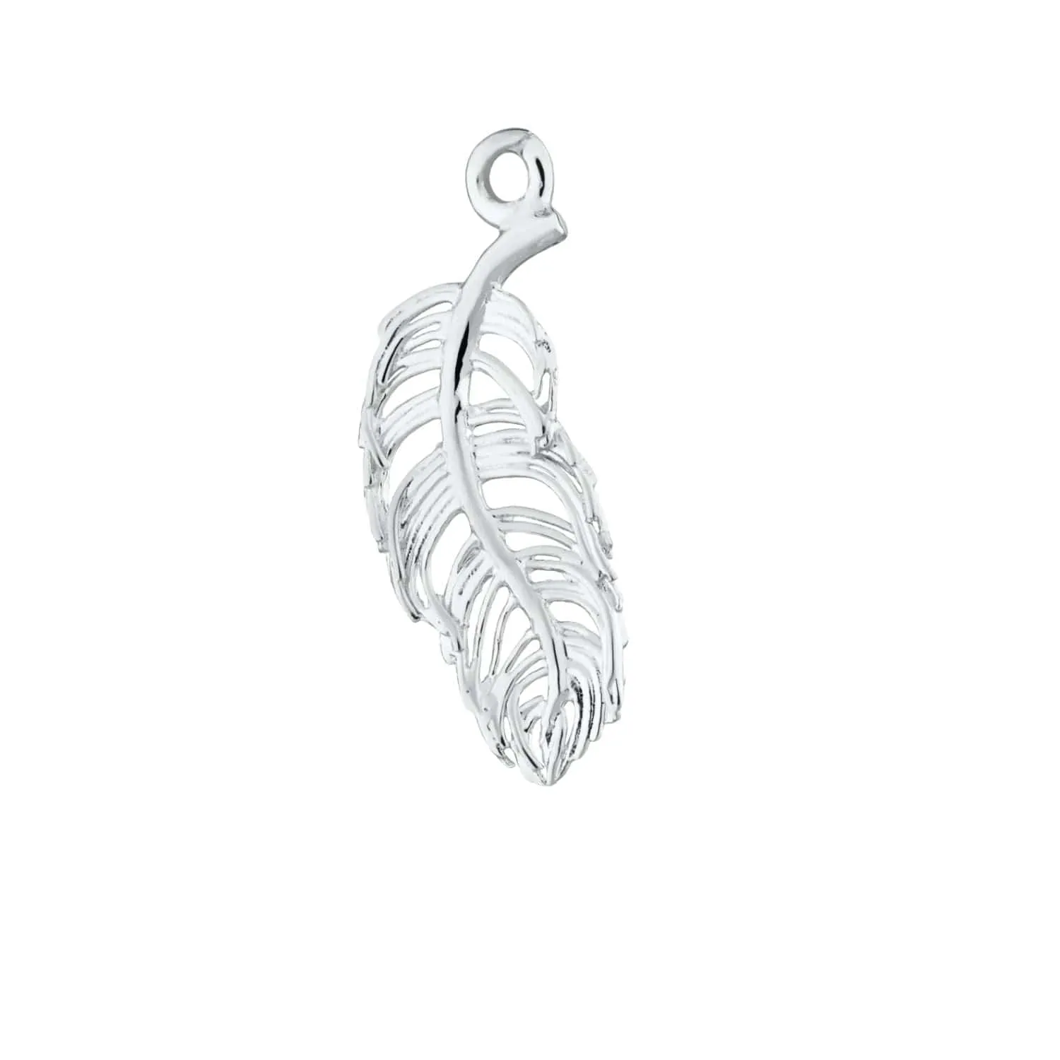 Silver Feather Single Earring Charm