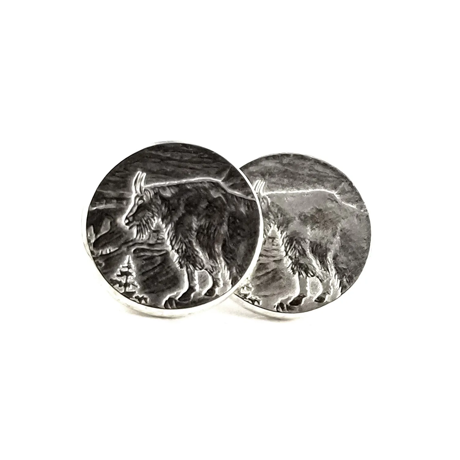 Silver Glacier National Park Quarter Punch Out Stud Earrings