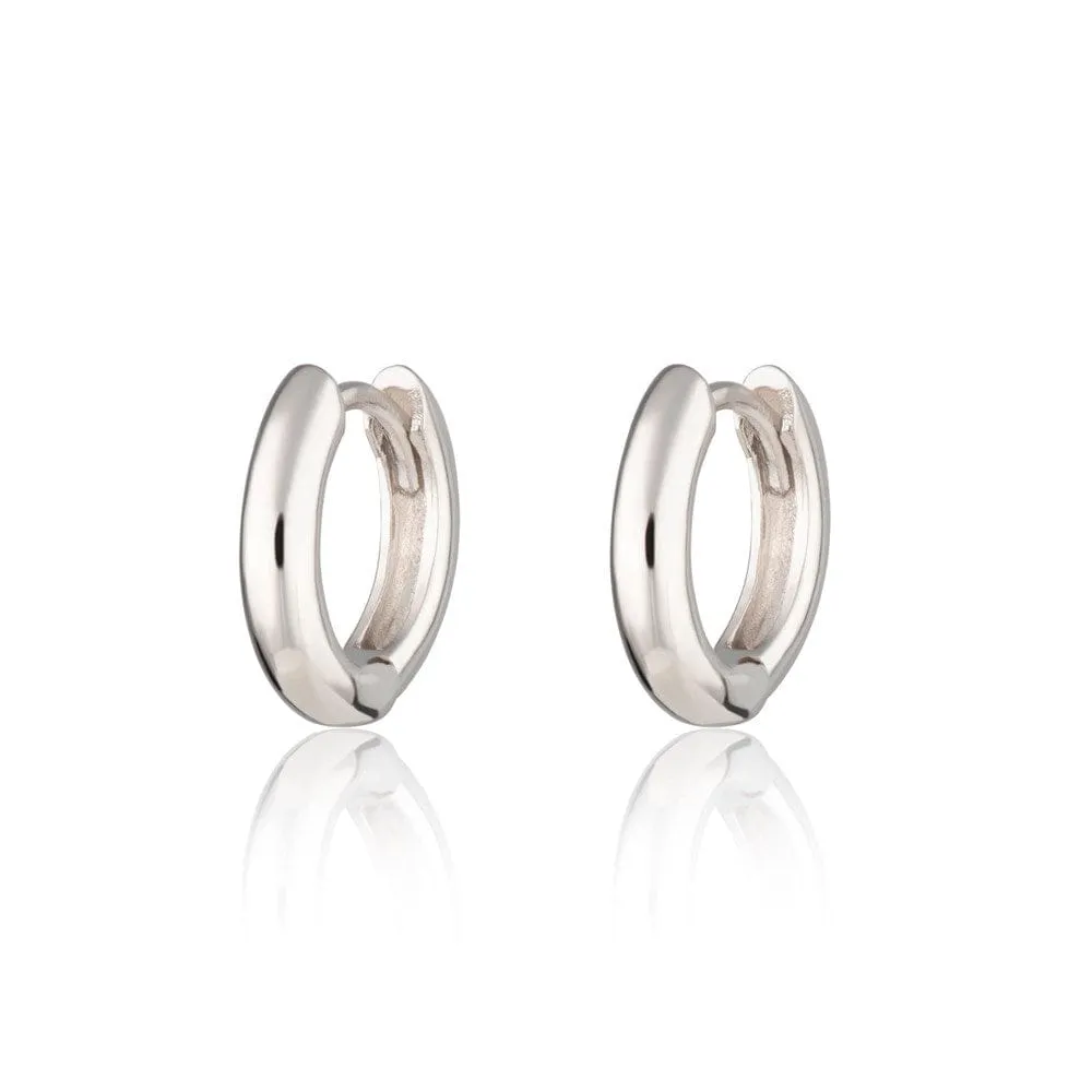 Silver Huggie Hoop Earrings